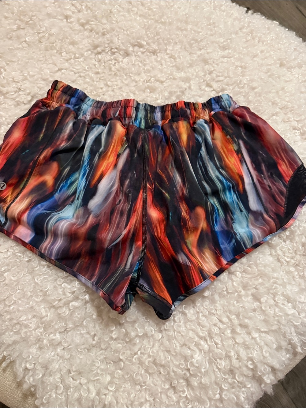 lululemon athletica Multicolor Flame-Print Athletic Shorts